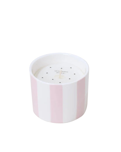 Geurkaars Keramiek Roze Streep - Pink Stripe - Stationery &amp; Gift