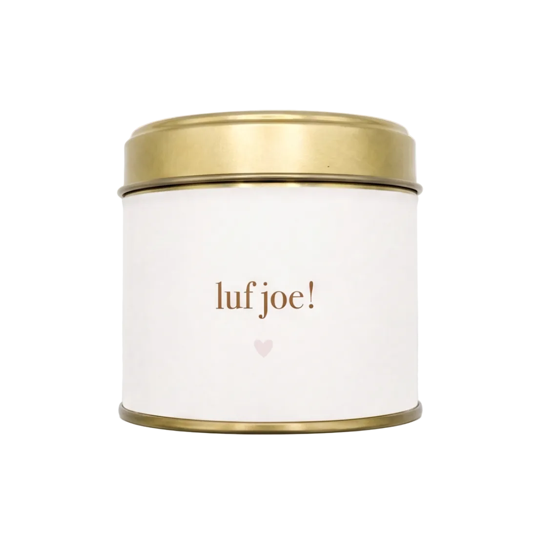 Geurkaars in goud blik - Wit wikkel Luf Joe! Hartje - Stationery &amp; Gift