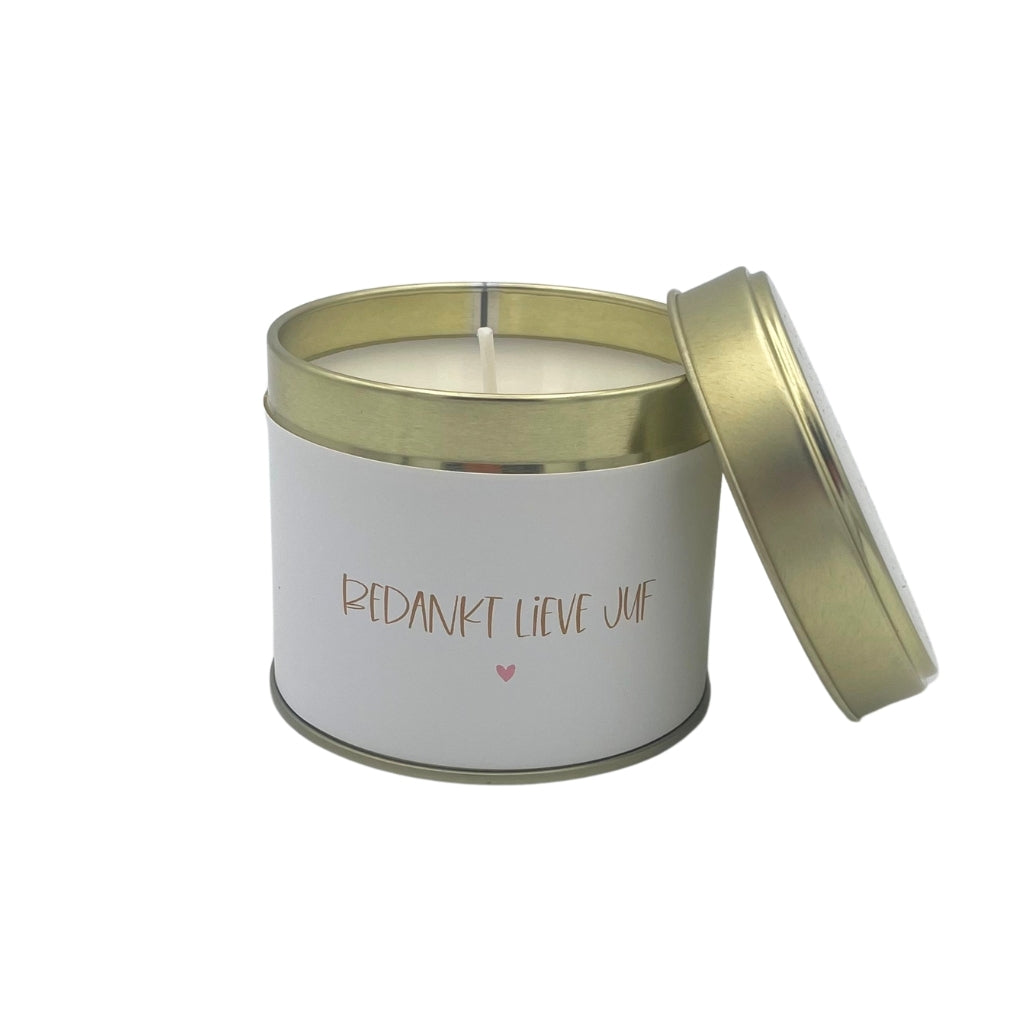 Geurkaars in blik | Bedankt lieve juf
