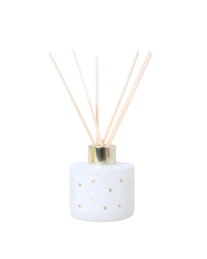 Geurstokjes Perzik - Wit Goud Hartjes - Luchtverfrisser - Stationery &amp; Gift