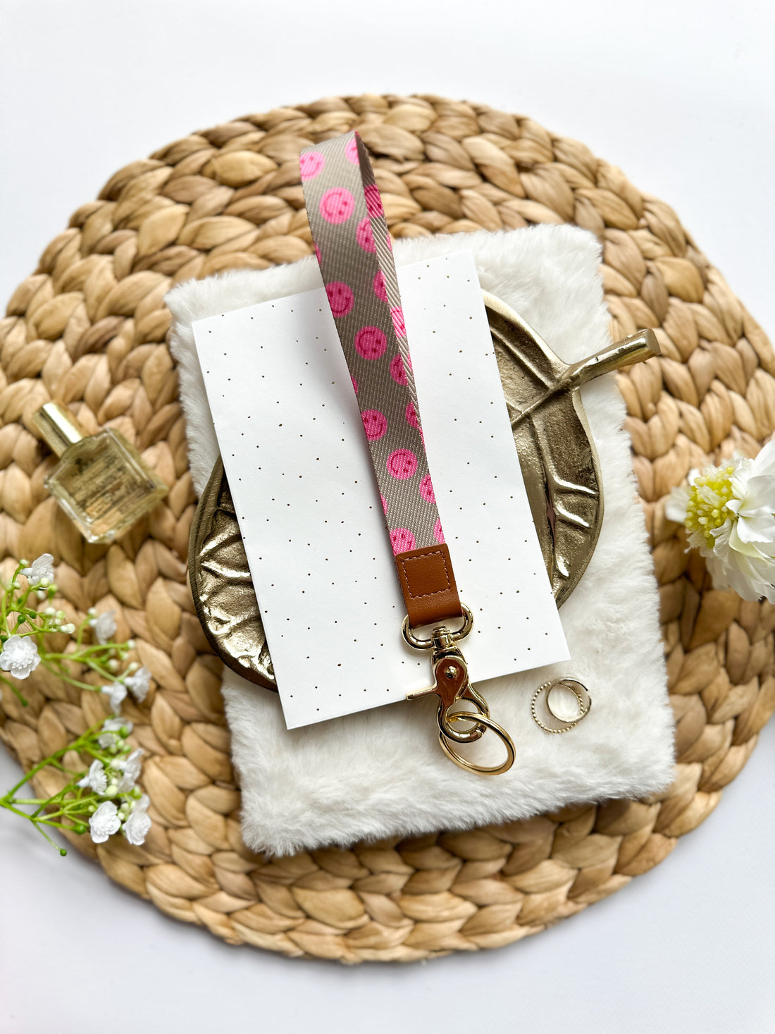 Keycord | Sage green & Pink