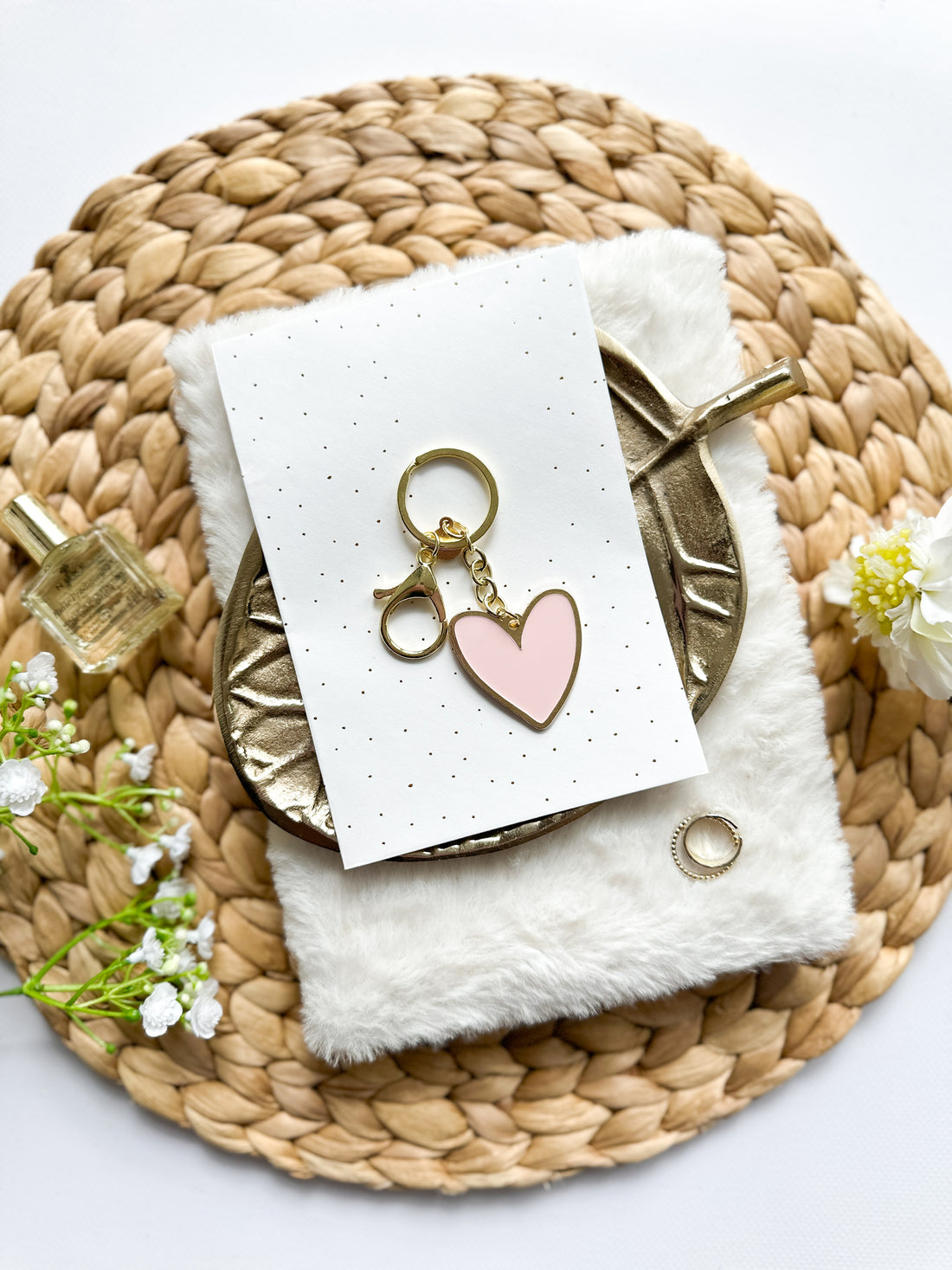 Keychain | A heart of gold | Pink