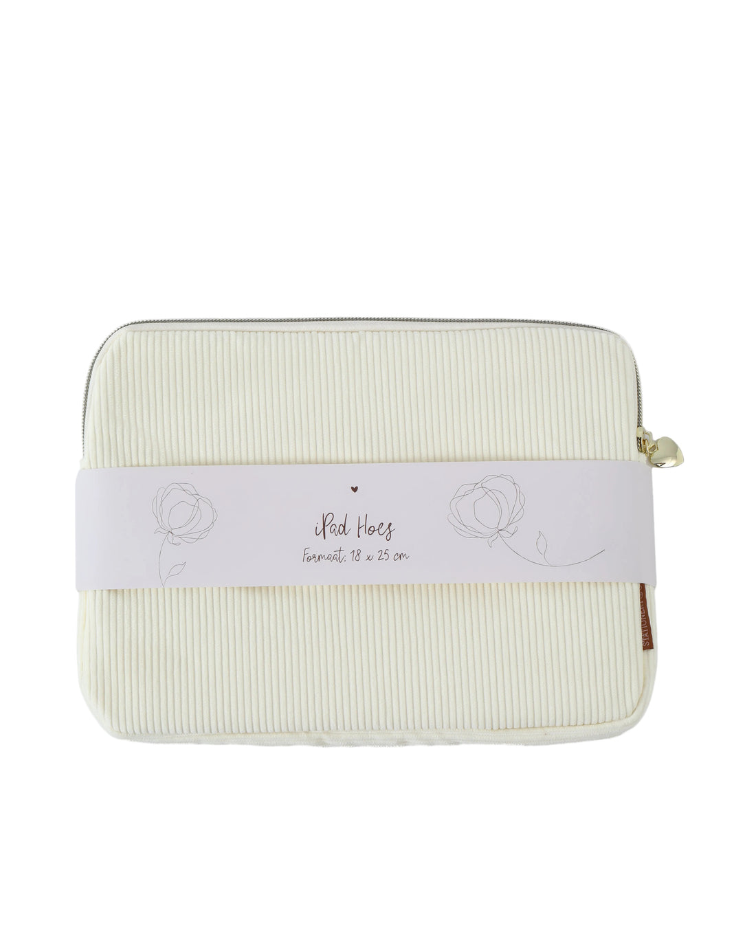 Ipad Hoes - Tablethoes - Vanille ecru off white rib stof - Stationery &amp; Gift