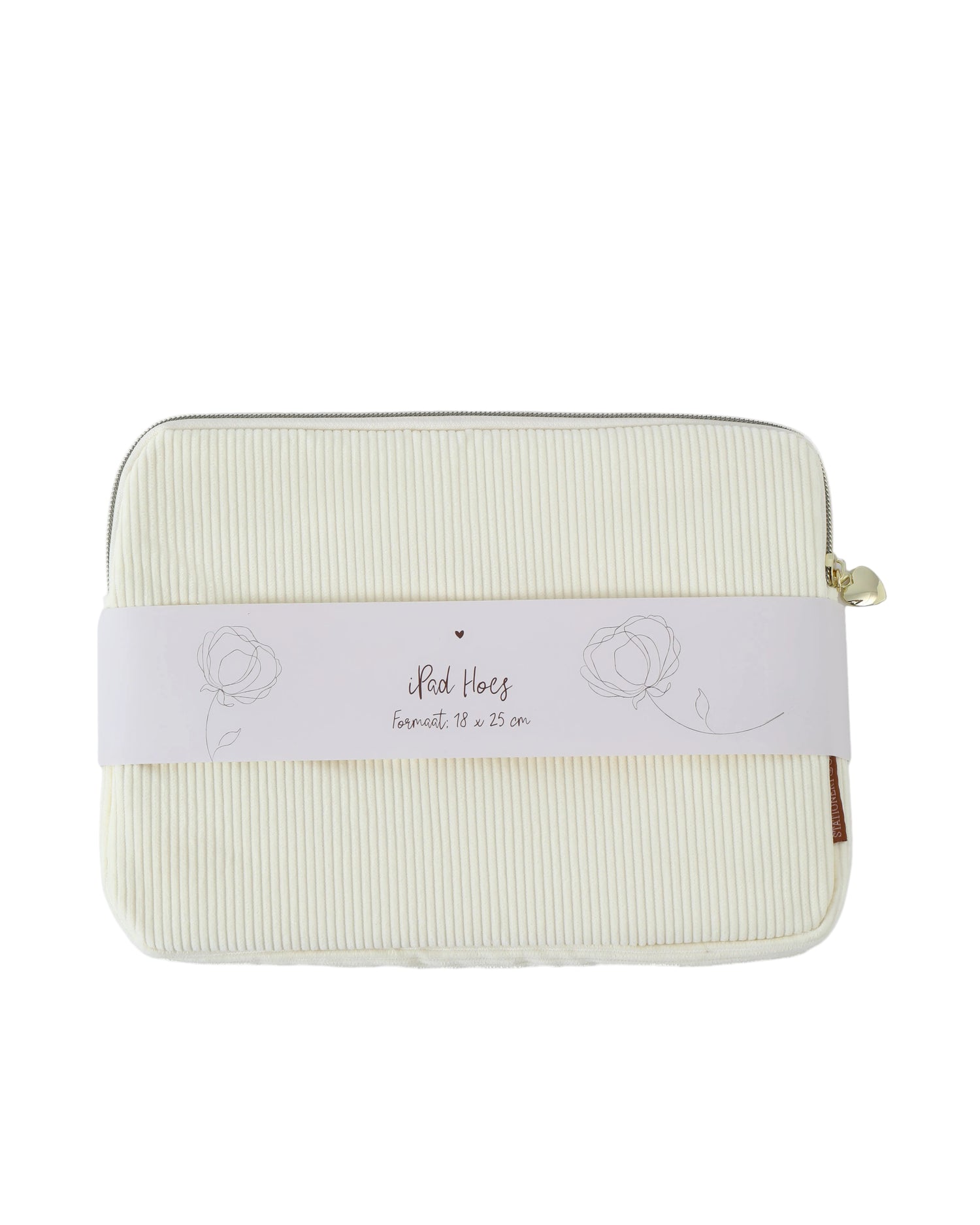 Ipad Hoes - Tablethoes - Vanille ecru off white rib stof - Stationery &amp; Gift