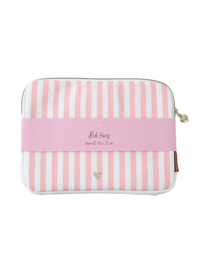 Ipad Hoes Pink Stripe - Tablethoes roze streep - Stationery &amp; GIft
