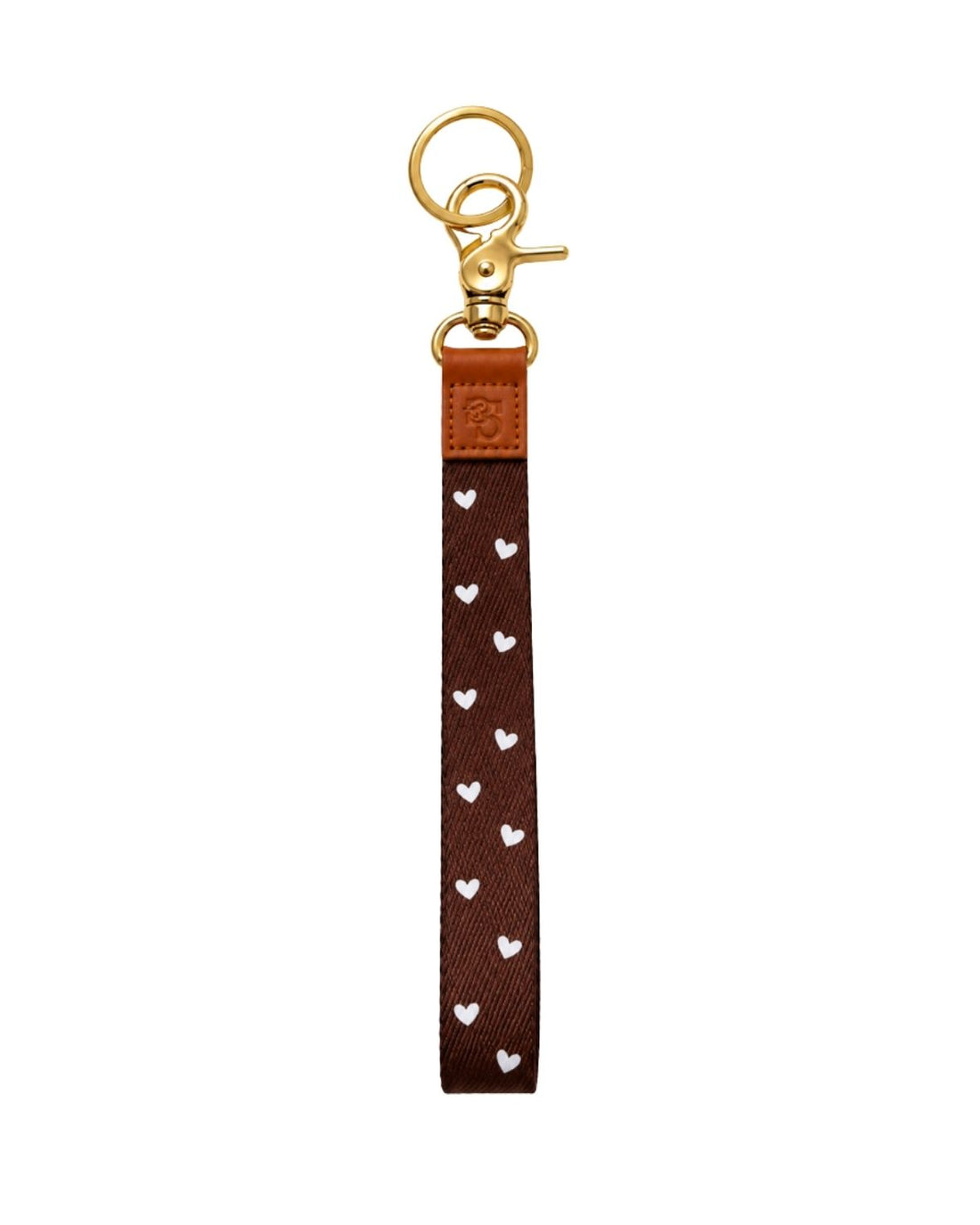 Keycord  choco bruin hartjes - sleutelhanger - Stationery &amp; Gift 