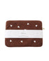 Laptophoes chocolade bruin - Laptop Sleeve Chocolate met geborduurde hartjes - Stationery & Gift 