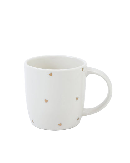 Mok wit met goudfolie hartjes - Stationery &amp; Gift