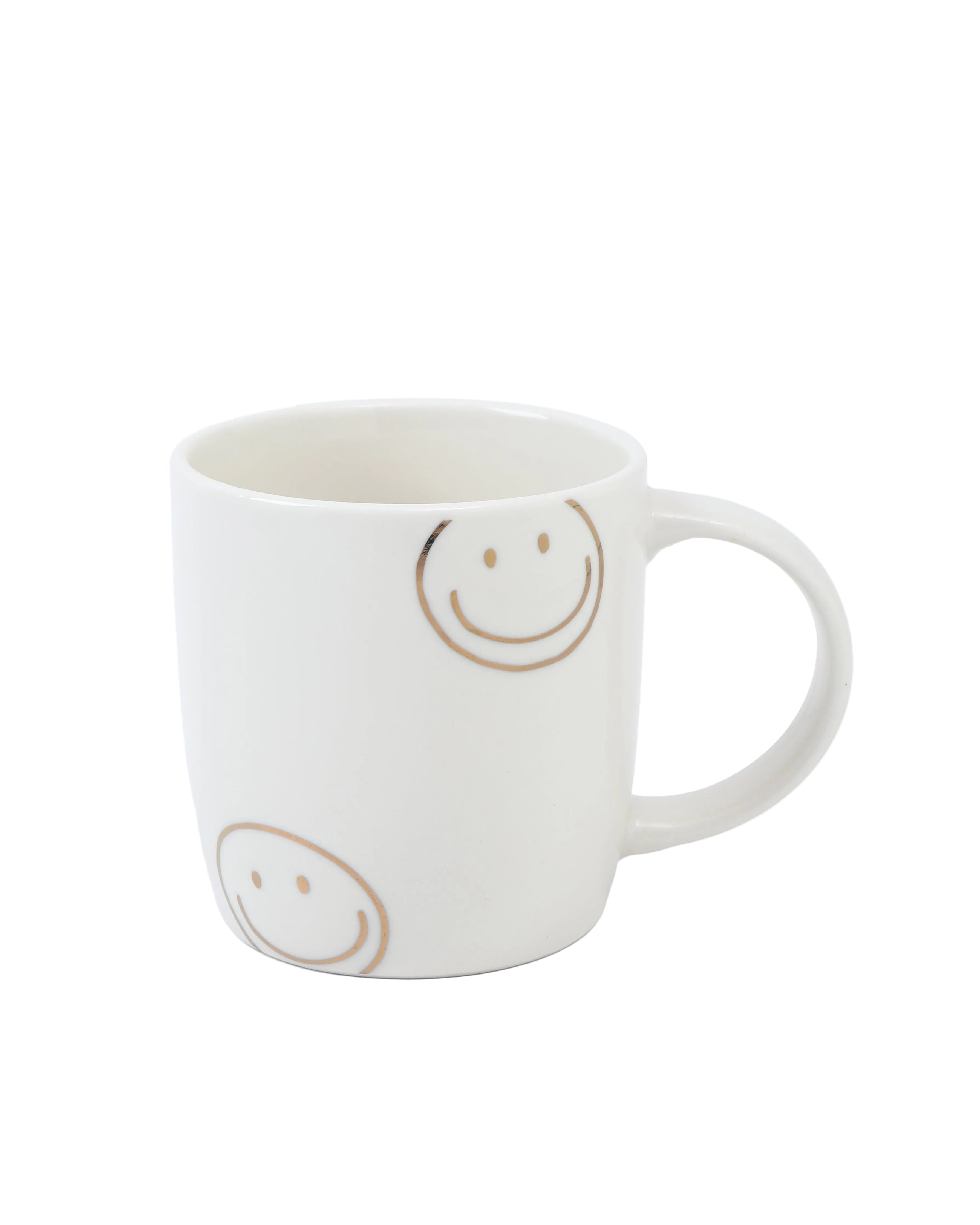 Mok wit met goudfolie smiley - stationery &amp; Gift
