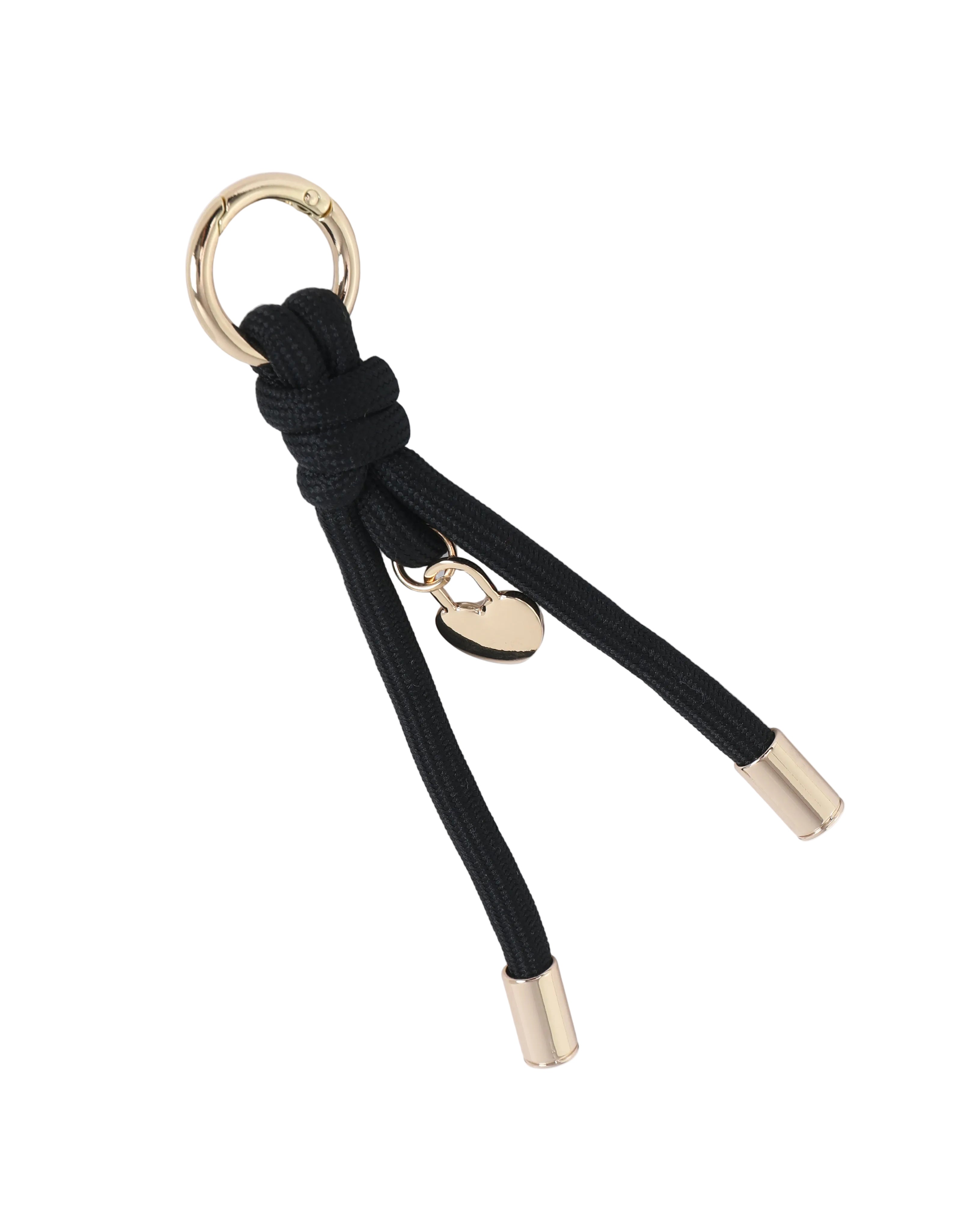 Sleutelhanger bagcharm zwart hartje - stationery &amp; Gift