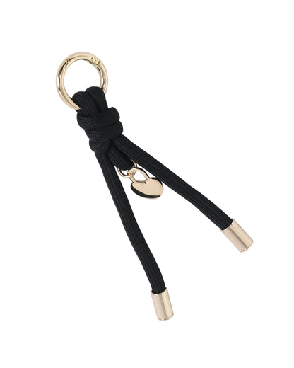 Sleutelhanger bagcharm zwart hartje - stationery &amp; Gift