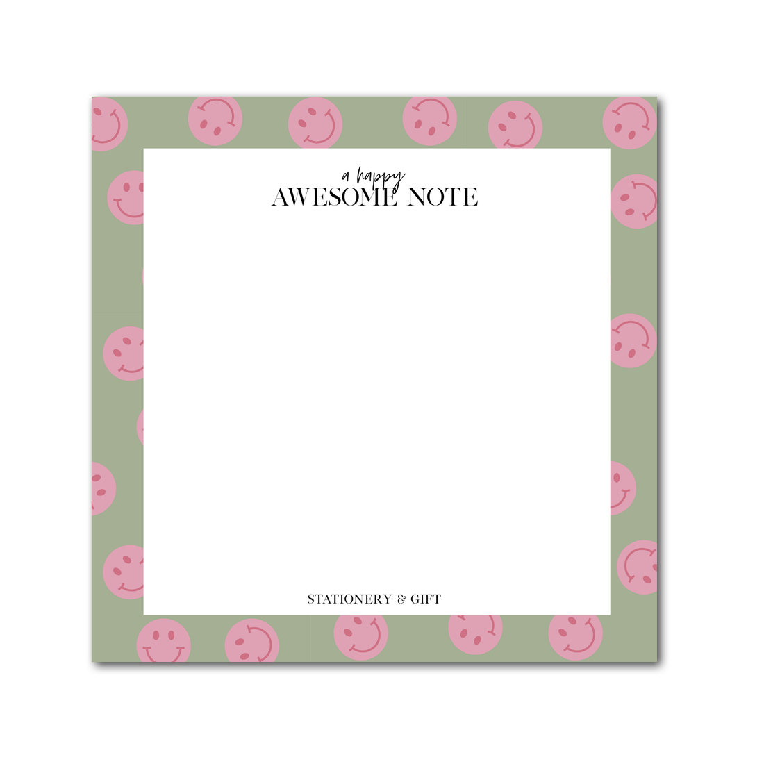 Notepad | Sage &amp;amp; Pink Smiley 