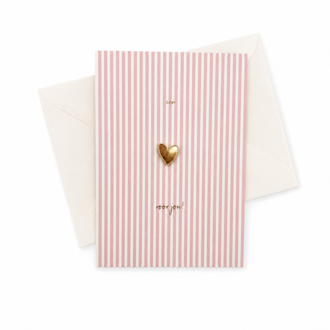 Wenskaart met Pin | Een hartje voor jou met gouden pin