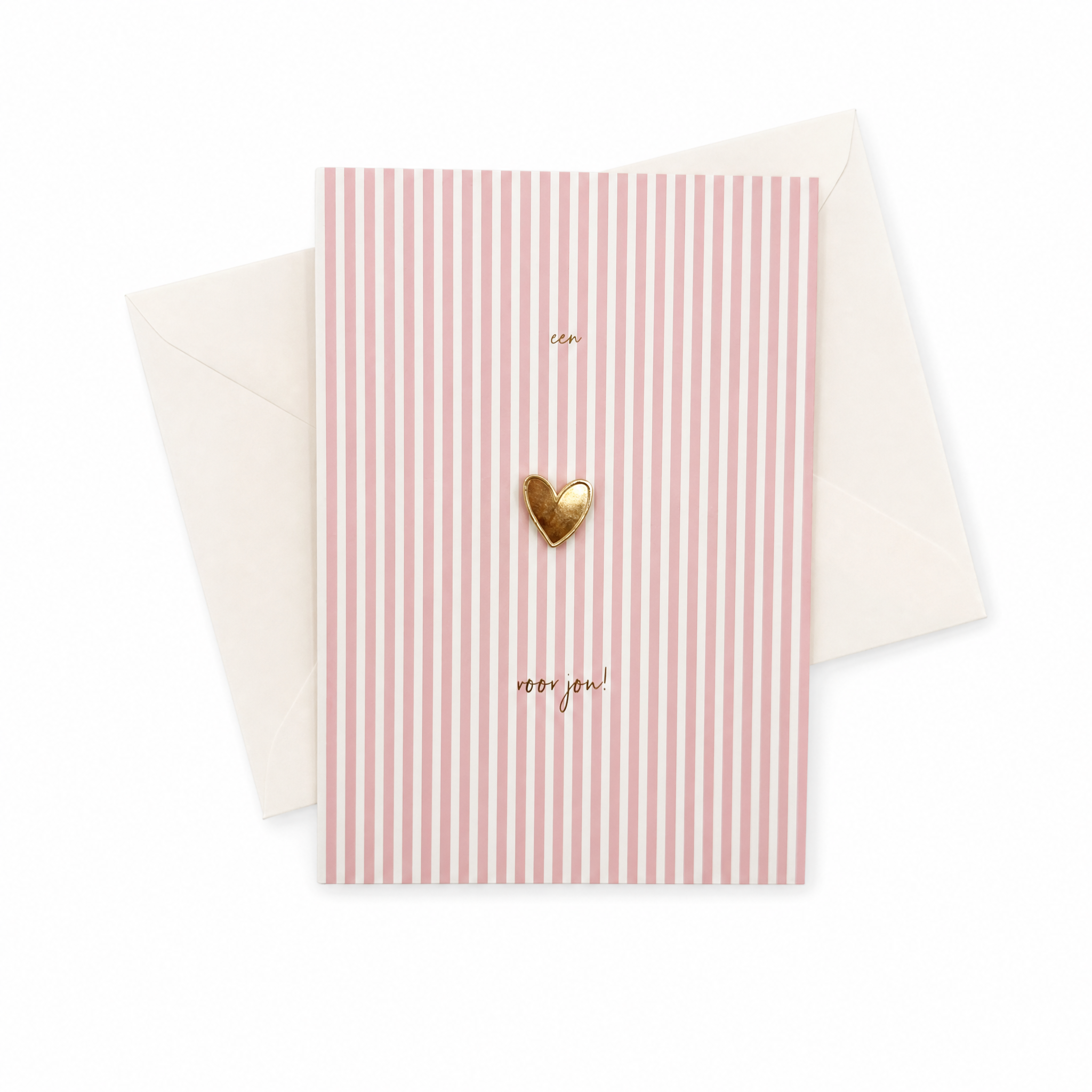 Wenskaart met Pin | Een hartje voor jou met gouden pin