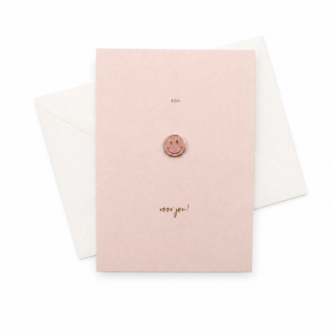 Wenskaart met Pin | Een smiley voor jou Roze Smiley