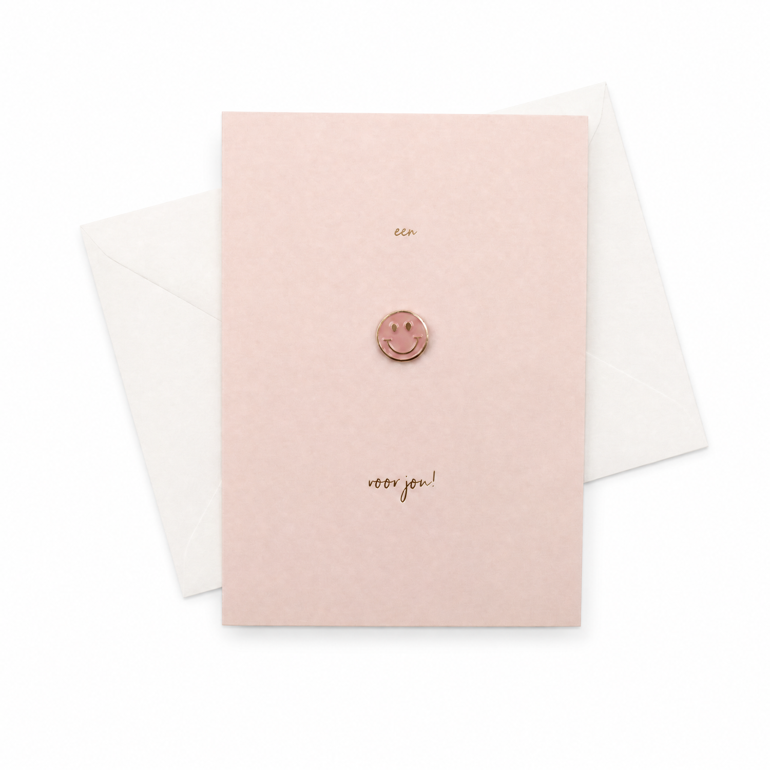 Wenskaart met Pin | Een smiley voor jou Roze Smiley