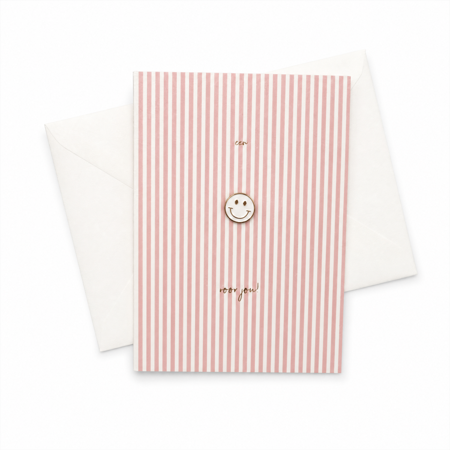 Wenskaart met Pin | Een smiley voor jou Witte smiley