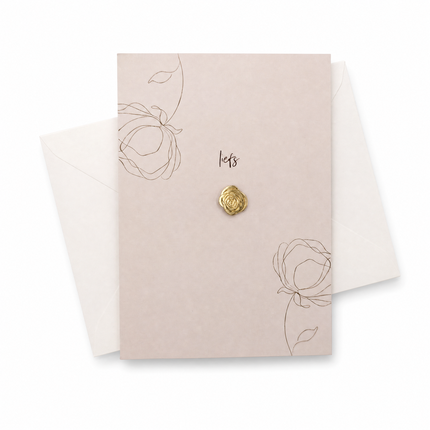 Wenskaart met Pin | Liefs Pioenroos