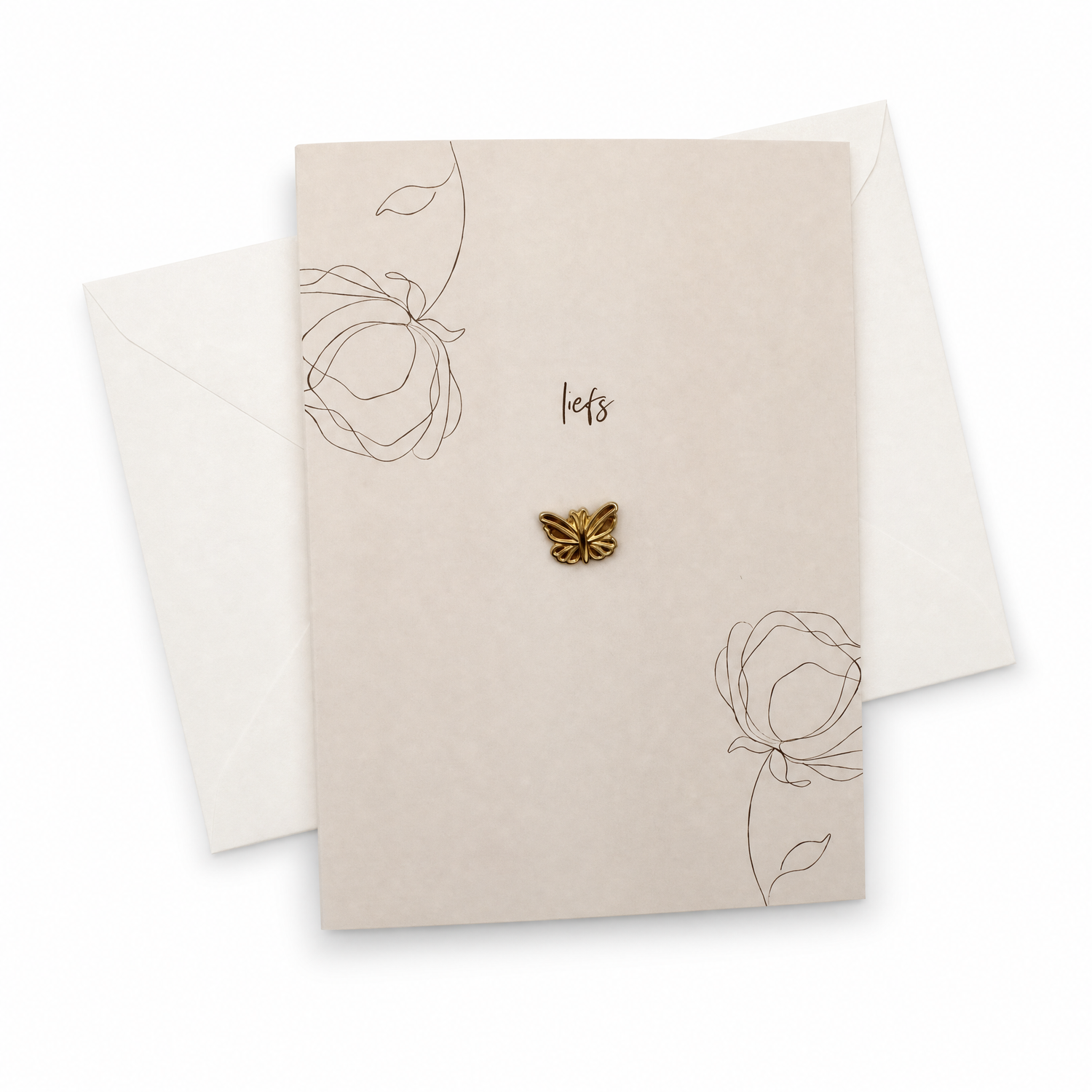 Wenskaart met Pin | Liefs Vlinder