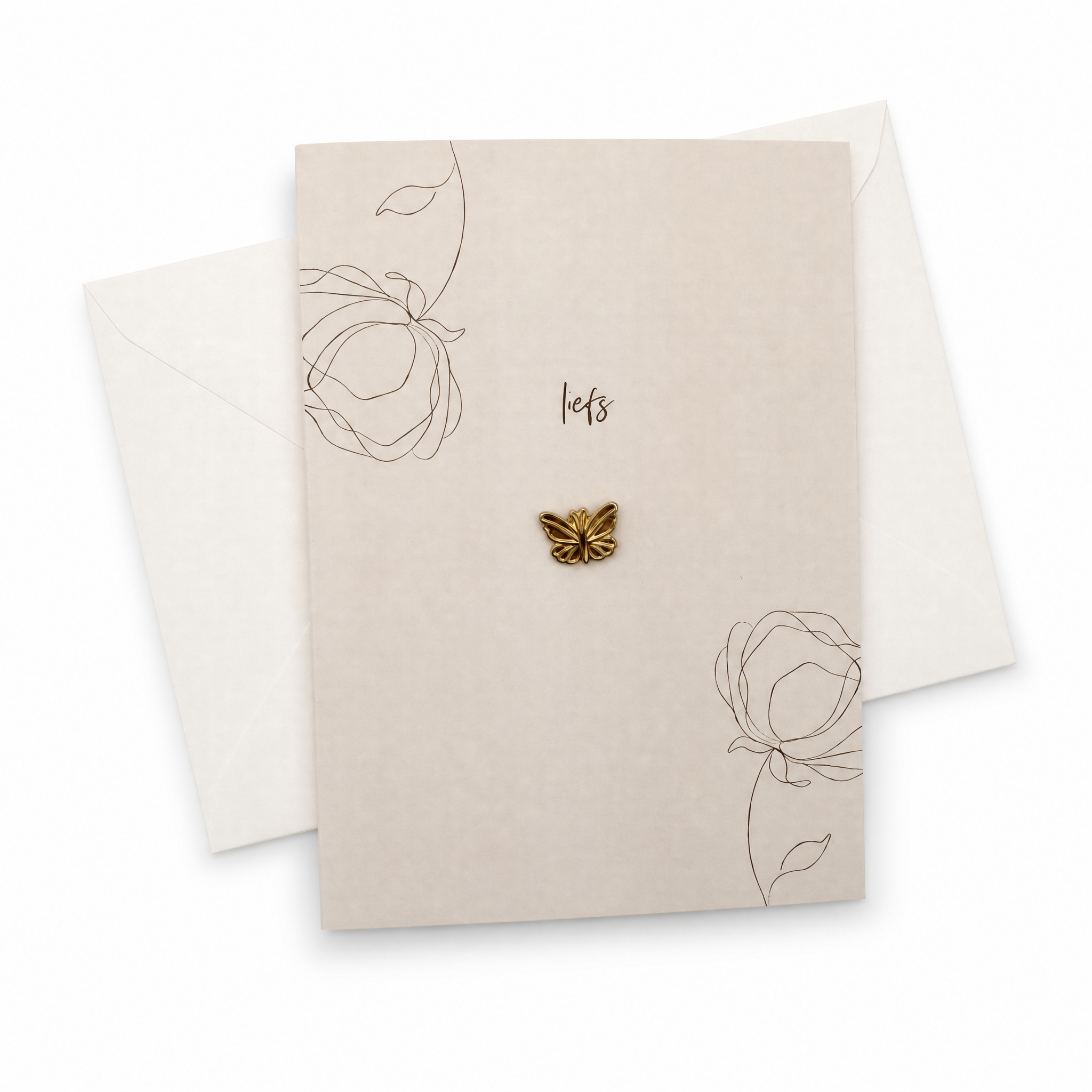 Wenskaart met Pin | Liefs Vlinder