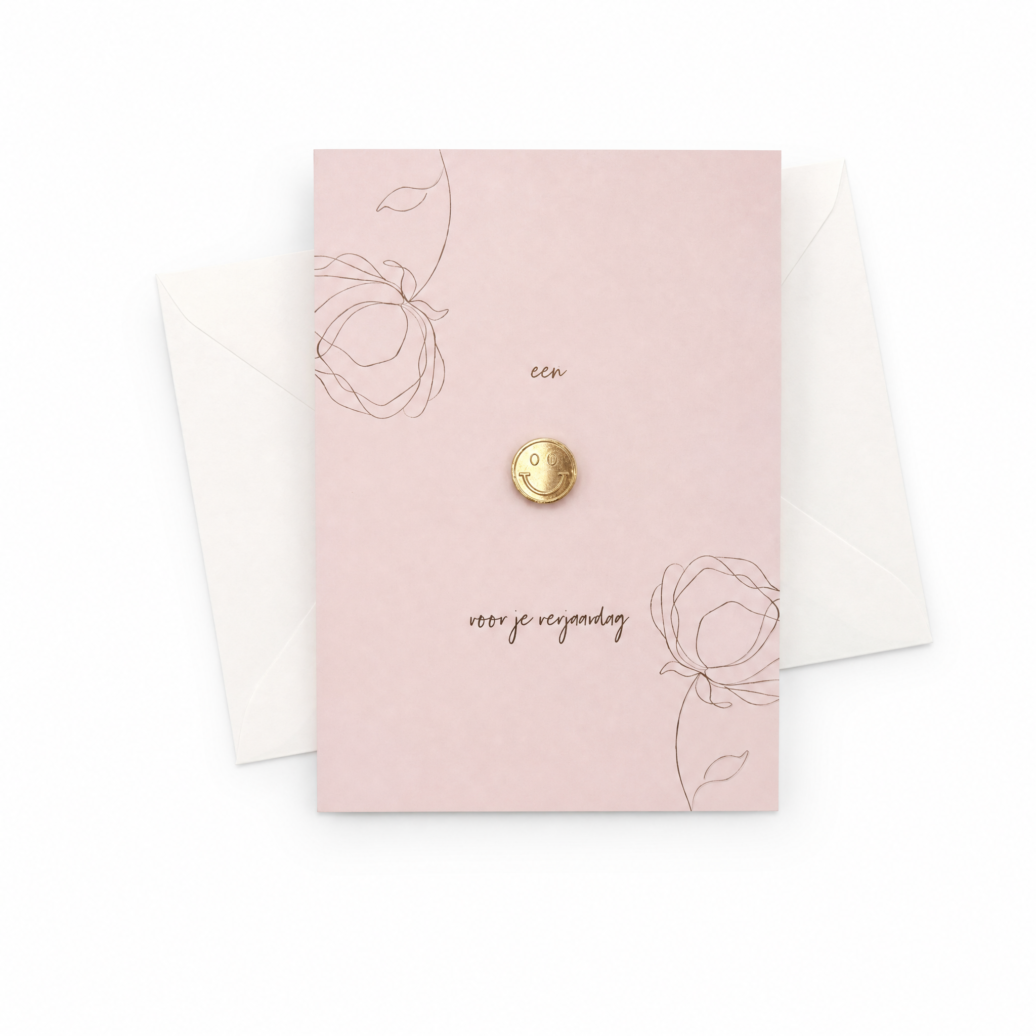 Wenskaart met Pin | Een smiley voor je verjaardag