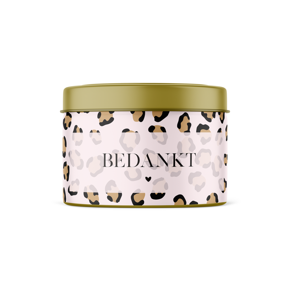 Scented candle in a tin | Pink Leopard | Thank you