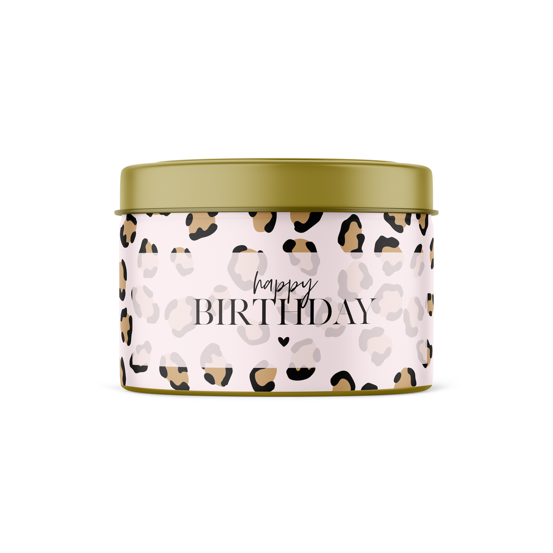Scented candle in a tin | Pink Leopard | Happy Birthday to you!