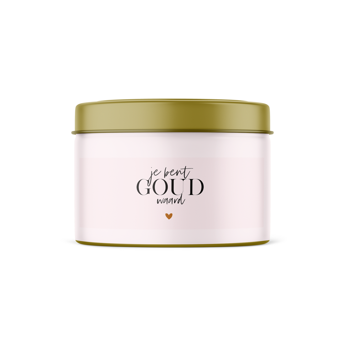 Scented candle in a tin | Pink | You are worth GOLD!