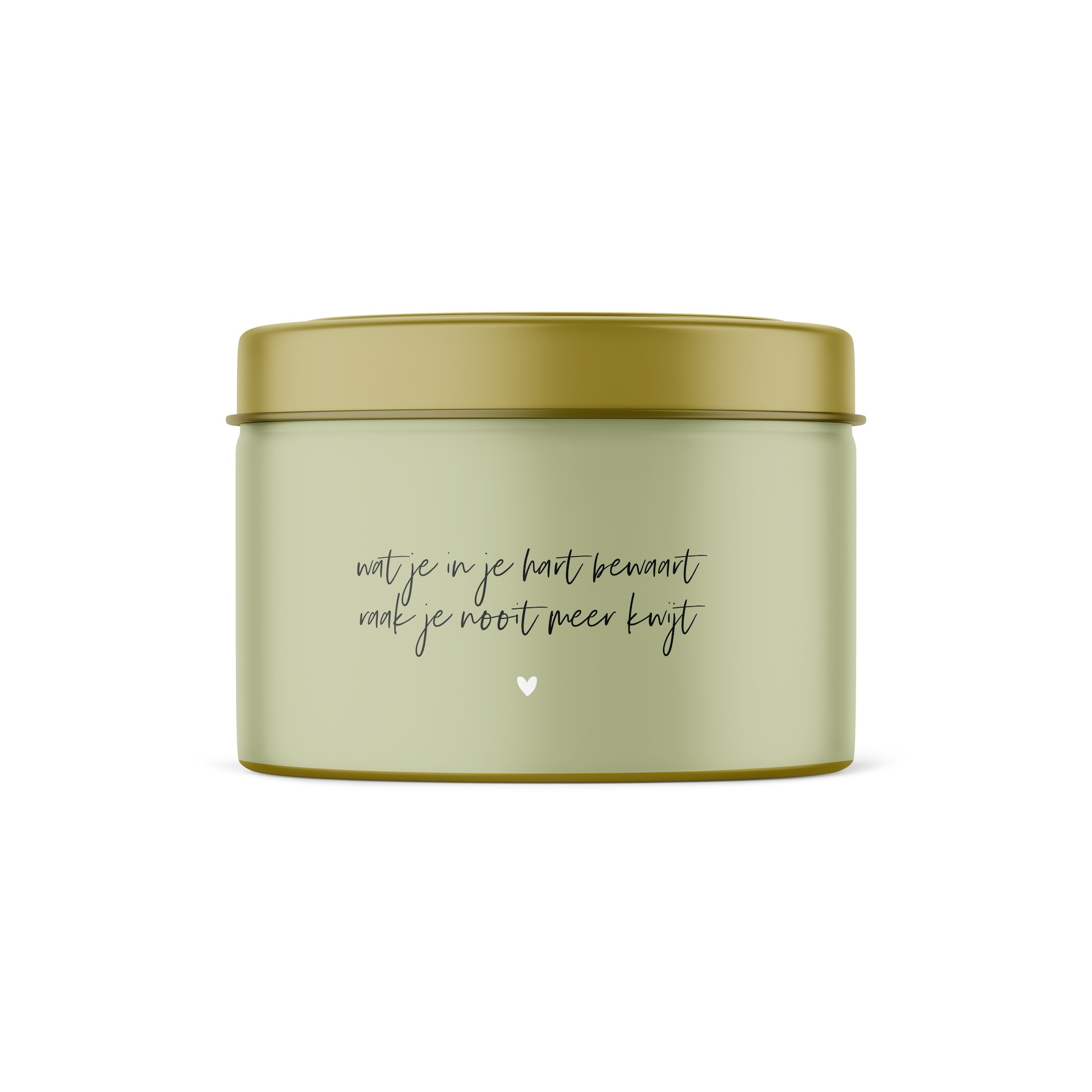 Scented candle in a tin | Sage Green | You will never lose what you keep in your heart