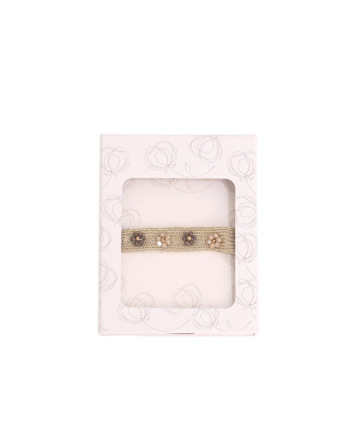 kralen armband bloem bloemetjes bruin beige - Stationery &amp; Gift 