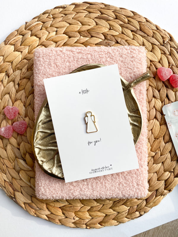 Greeting Card with Pin | a little Angel for you | with a white enamel pin | English