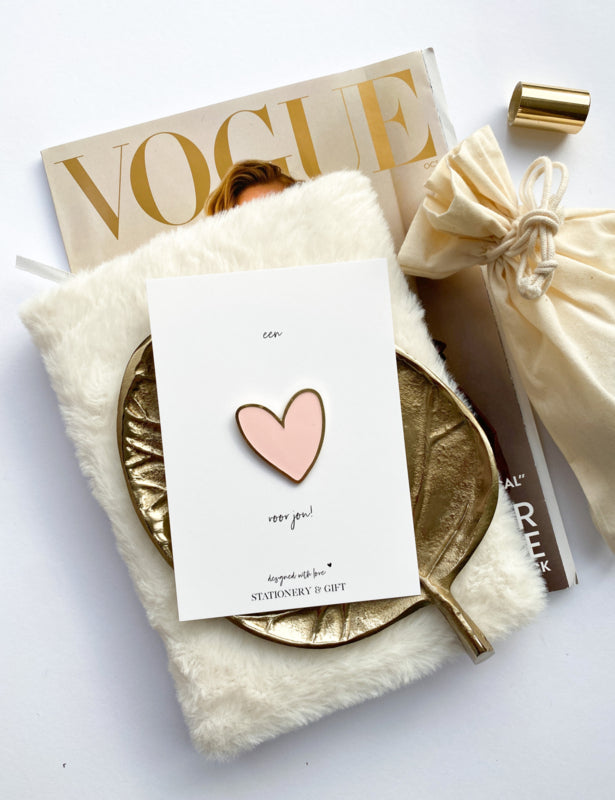 Greeting Card with Pin | A heart for you | with a pink pin (including envelope)