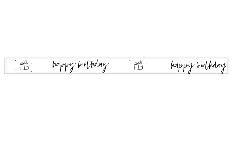 Washi Tape | Happy Birthday | Black &amp; White