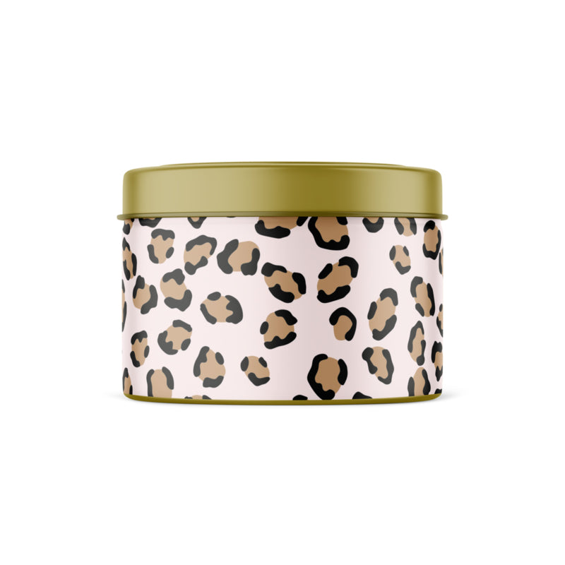 Scented candle in a tin | Pink Leopard