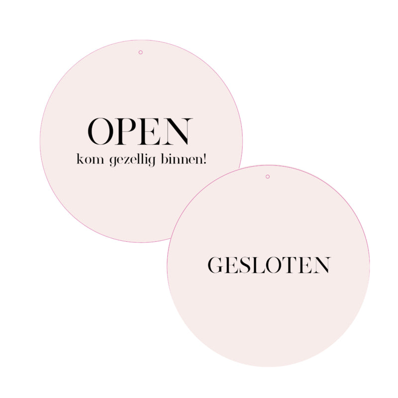 Open-Closed Sign for your store or company | Pink