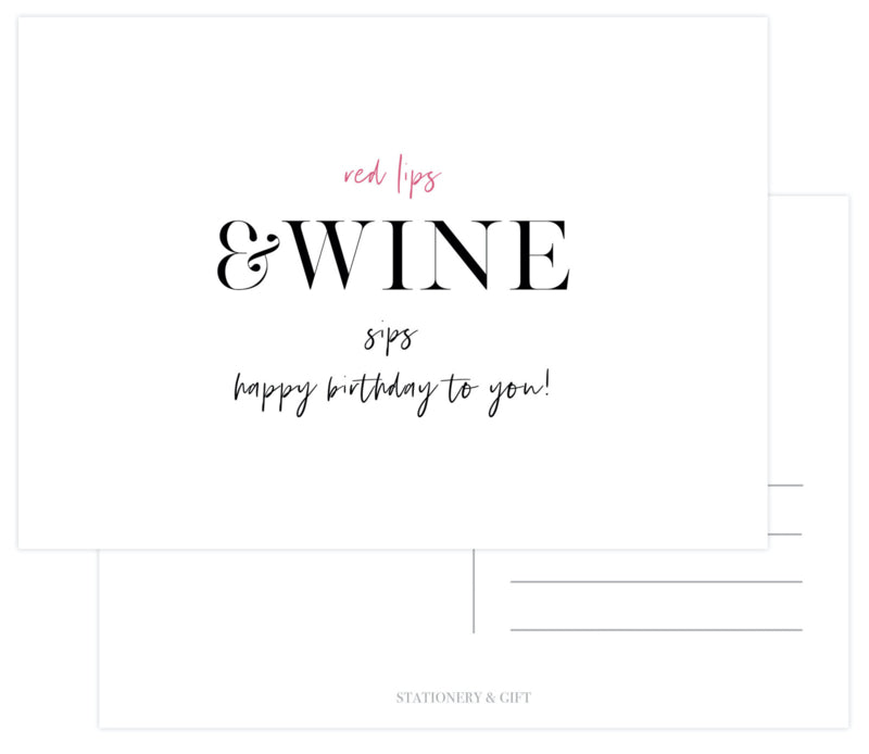 Red lips &amp; Wine sips.. Happy Birthday!
