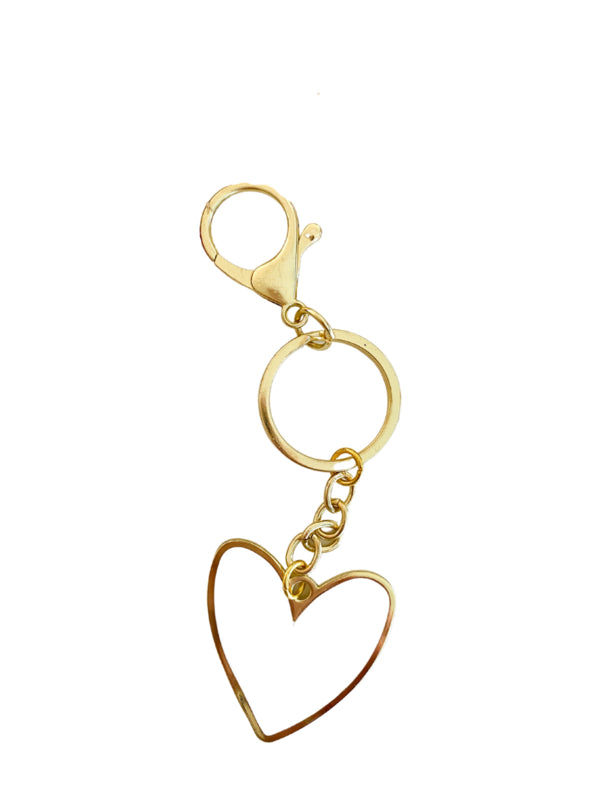 Keychain | A heart of gold | White