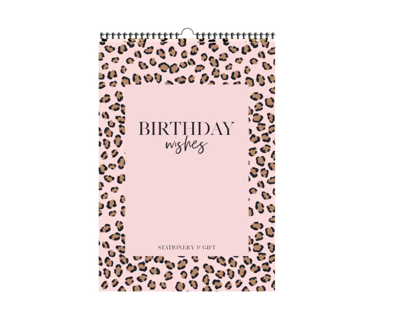 Birthday Calendar | Birthday Wishes | Pink Leopard