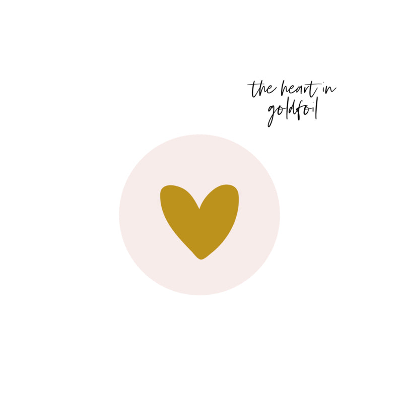 Stickers | Per 10 stuks | Roze &amp; gouden hartje