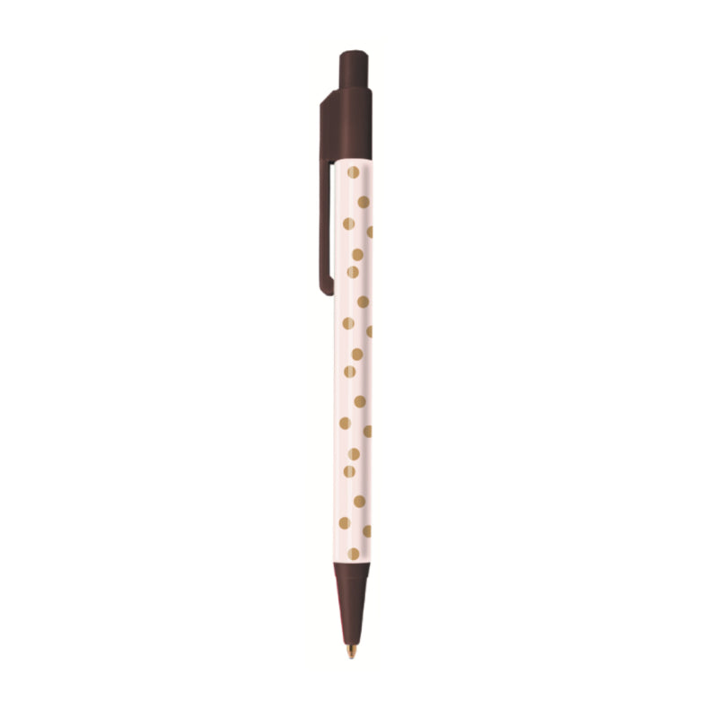 Pen | Brown &amp; Some cute pink dots