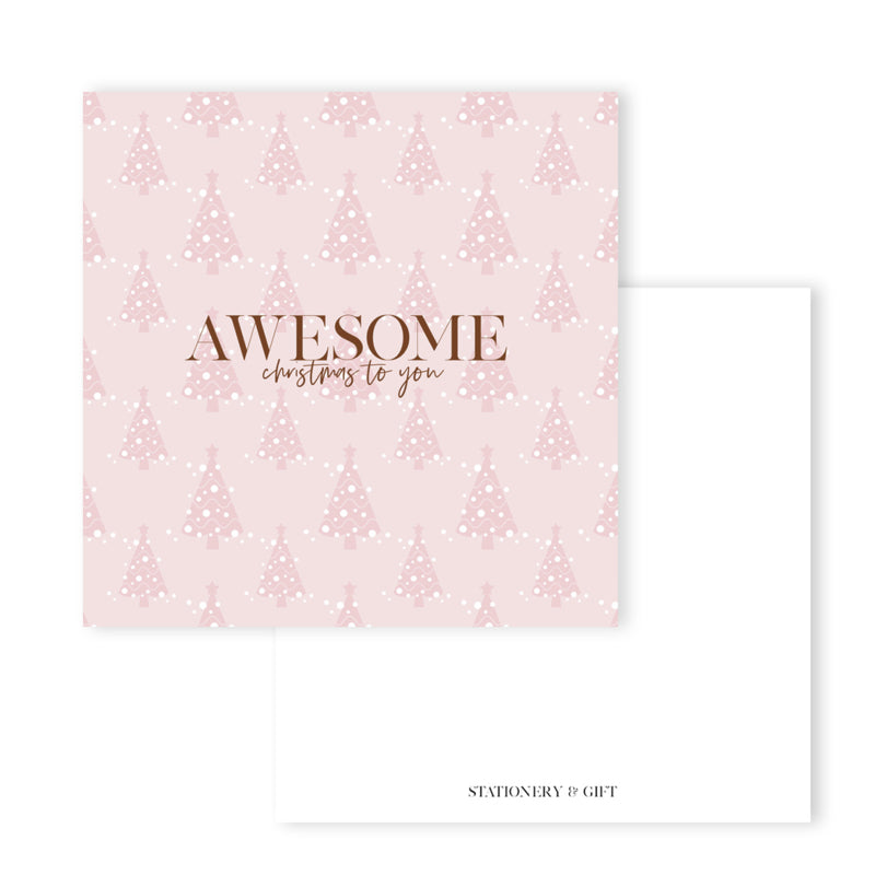 AWESOME Christmas to you | Square card (15 x 15 cm) with envelope