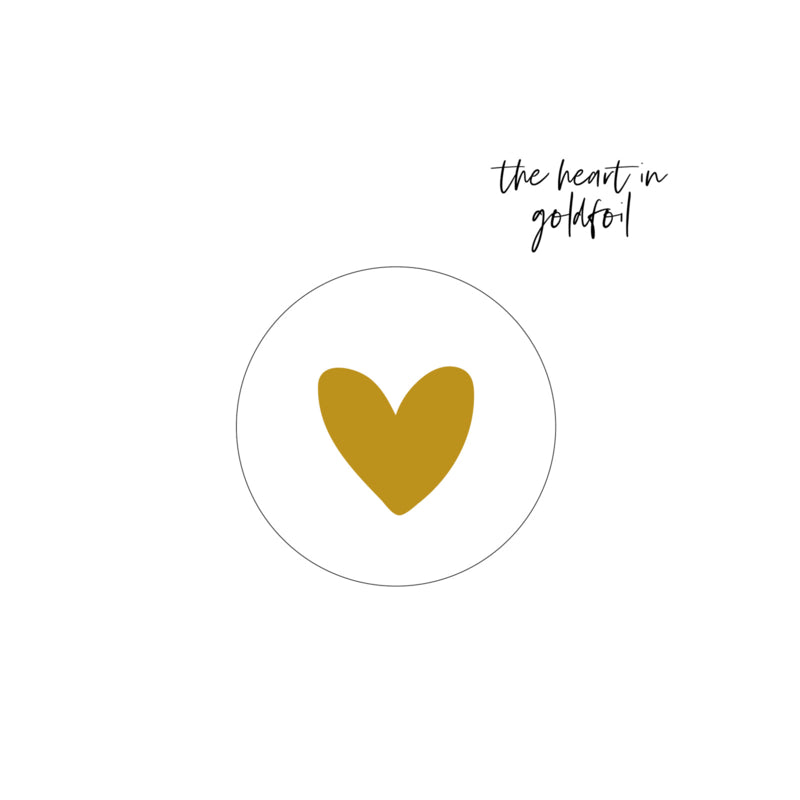 Stickers | Per 10 pieces | White &amp;amp; gold heart