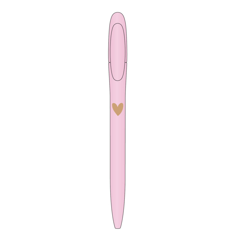 Pen | Roze met een goudkleurig hartje