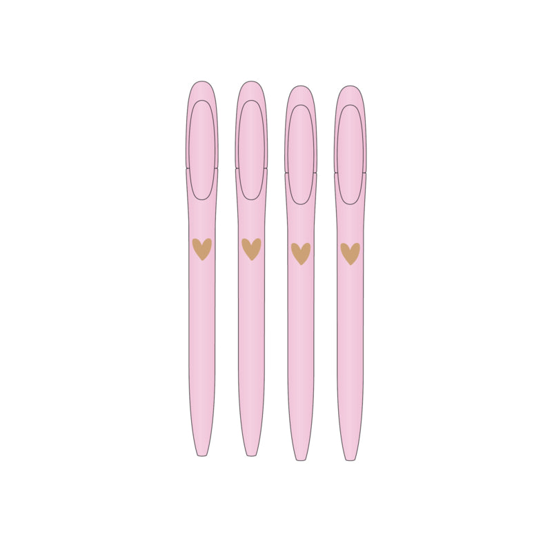 Pen | Roze Pennenset met hartjes