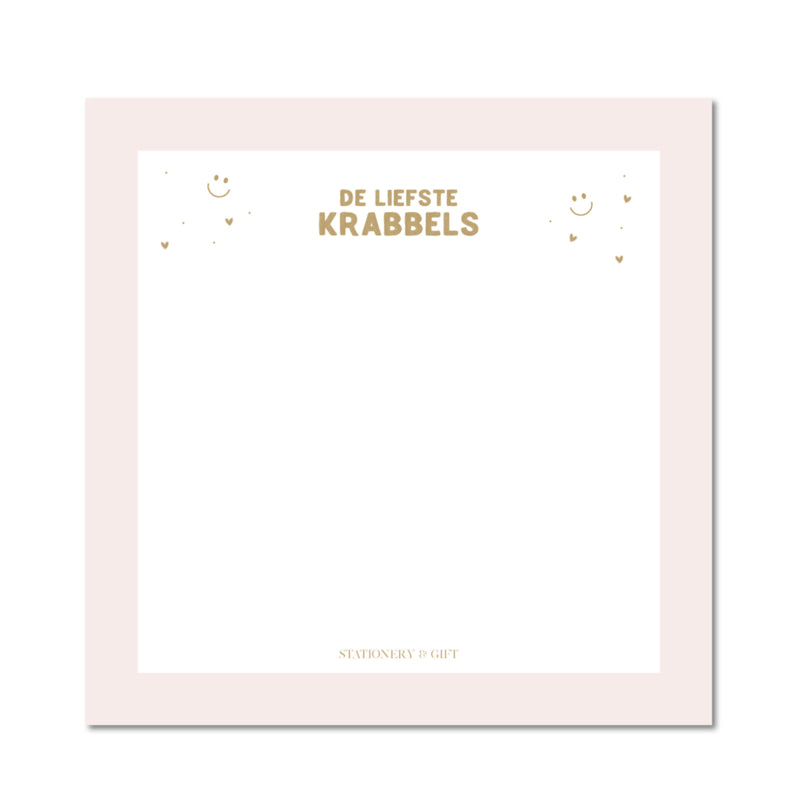 Notitieblok vierkant | de liefste Krabbels