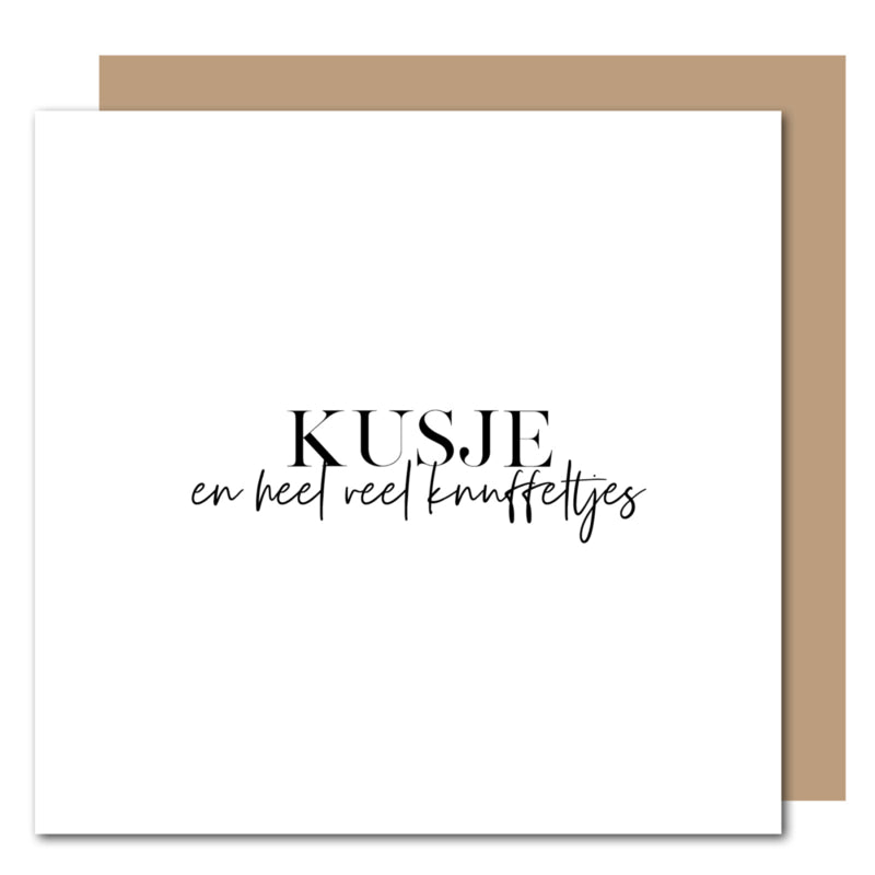 Double card with kraft envelope Kisses and lots of hugs