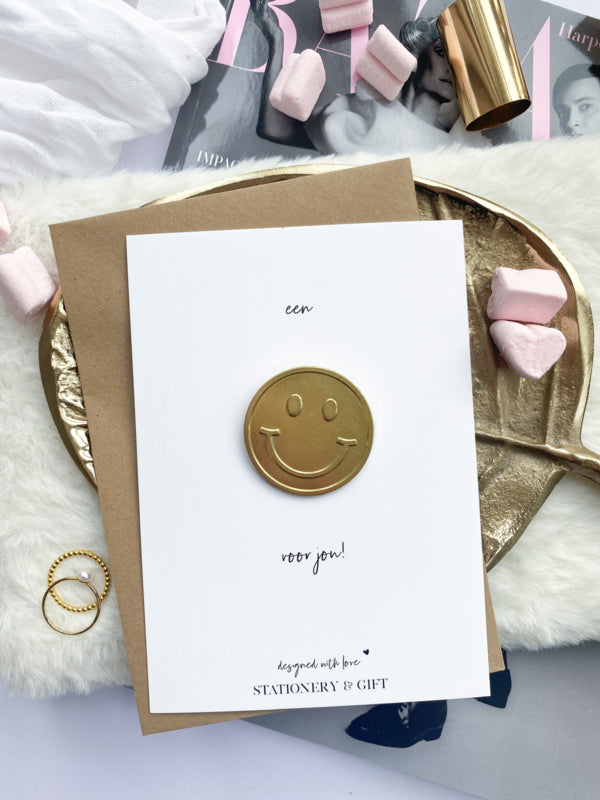 PIN | Een Happy Face voor jou! | Goud ( met envelop! )