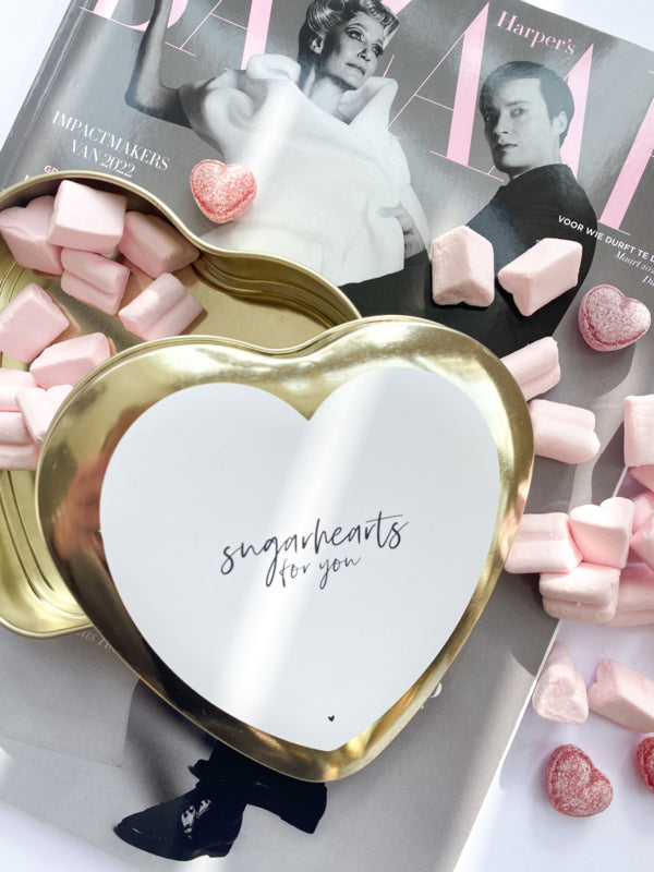 Gouden Hart | Sugarhearts for you! | Wit