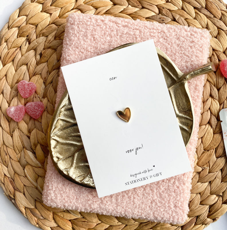 Greeting Card with Pin | A heart for you | with a mini gold pin (including envelope)