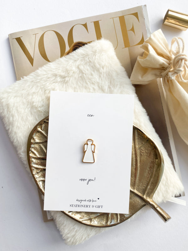 Greeting Card with Pin | A LITTLE ANGEL for you | with a white pin (incl. envelope)